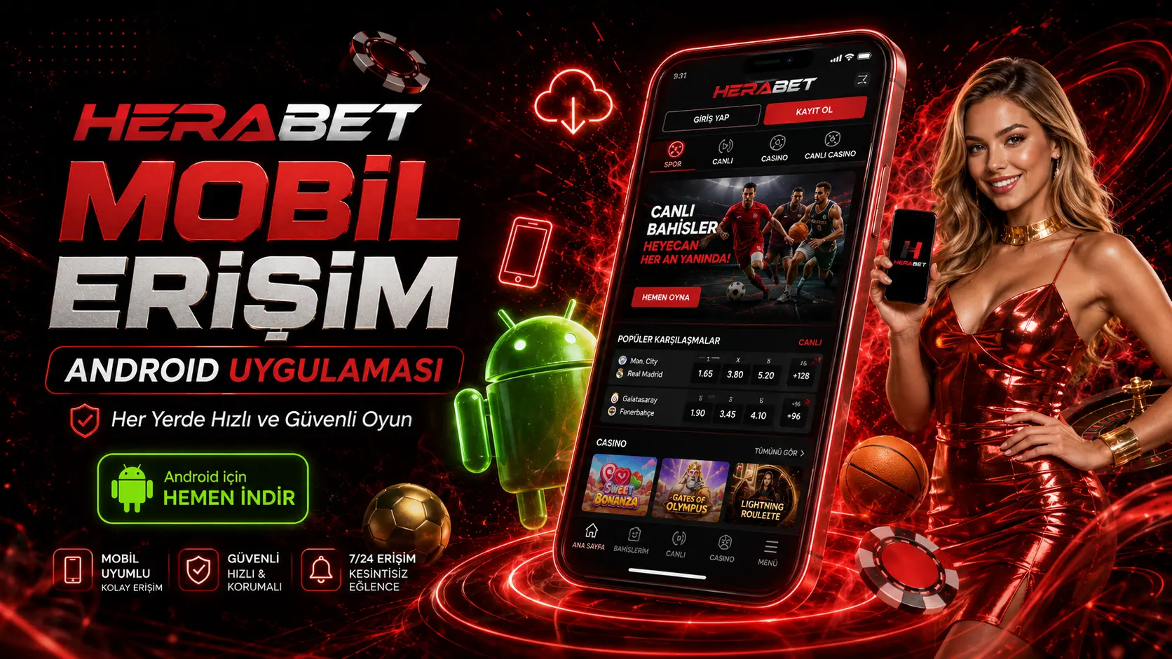 Herabet mobil erişim ve Android uygulaması